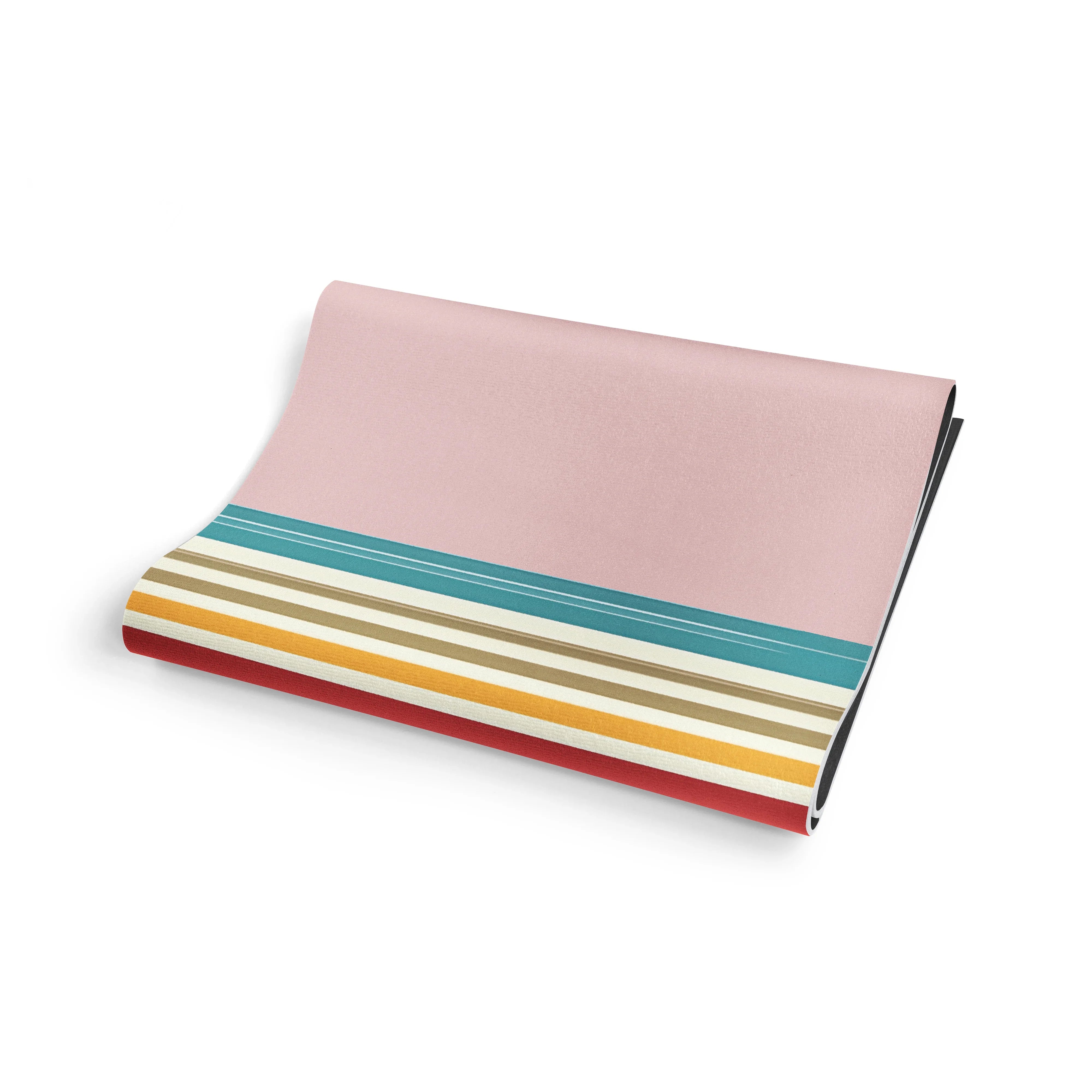 Yoga Mat | 6mm Thick | Pink Striped | Non-Slip | Eco Friendly | Yune Yoga | Red Tail - Yune Yoga