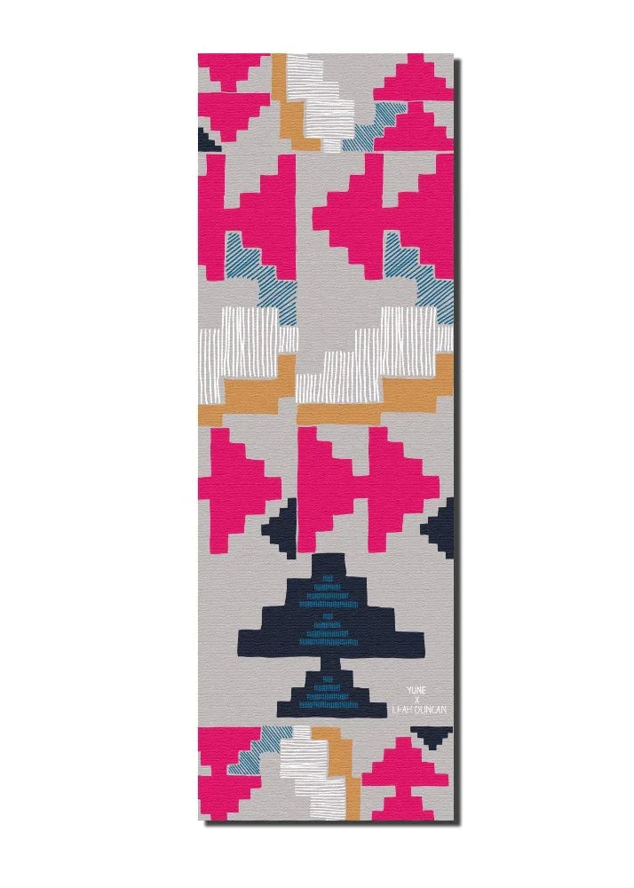 Yoga Mat | 6mm Thick | Pink| Non-Slip | Eco Friendly | Yune Yoga | Leah Duncan Geo - Yune Yoga