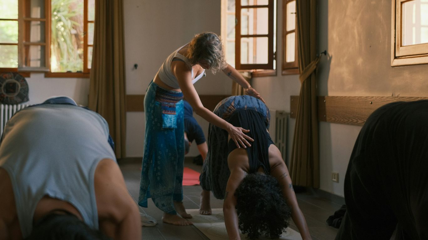 Group classes in a studio